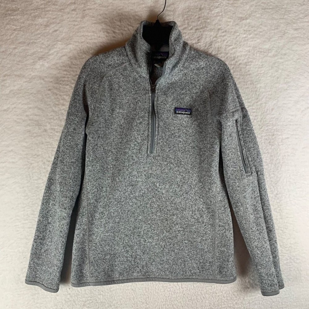 Patagonia Women's Better Sweater Quarter Zip Fleece Gray Pullover Size S 8735